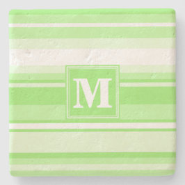 Monogram lime green rand stenunderlägg