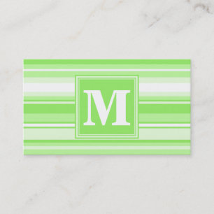 Monogram lime green rand visitkort
