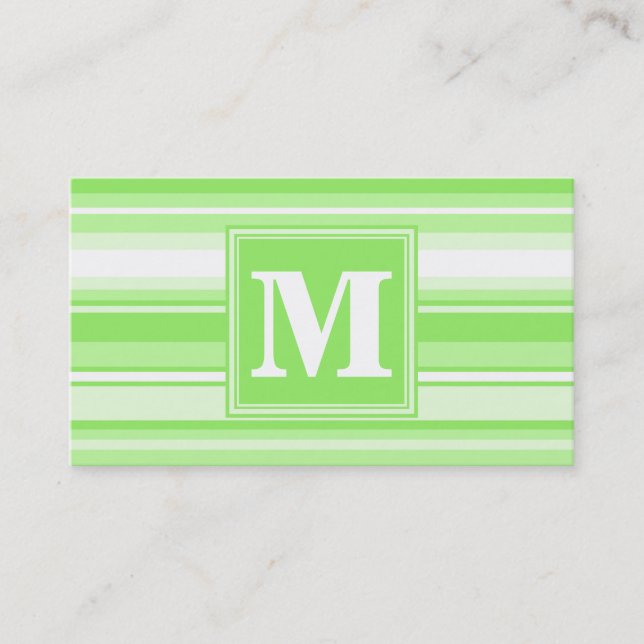 Monogram lime green rand visitkort (Framsida)