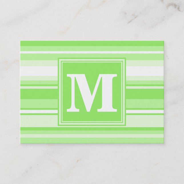 Monogram lime green rand visitkort (Framsida)