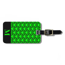 Monogram Limegrön Art Deco Scallop Fiskfjäll