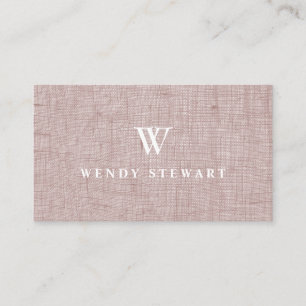 Monogram  Linen Fabric Struktur Simple Modern Visitkort