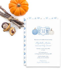 Monogram, liten Pumpkin på hur pojkbabyskusen ser  Inbjudningar