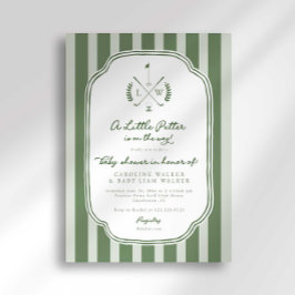 Monogram Little Putter on Way Golf Baby Shower Inbjudningar