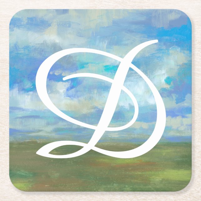 Monogram| Ljus dag II Underlägg Papper Kvadrat (Framsidan)