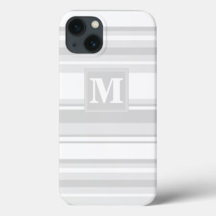 Monogram ljusgrå ränder Case-Mate iPhone-fodral