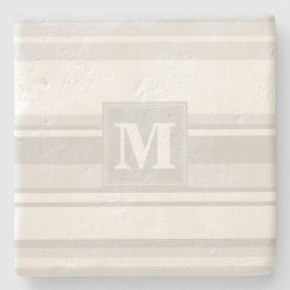 Monogram ljusgrå ränder stenunderlägg