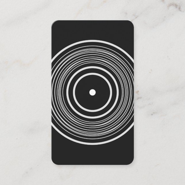 Monogram| Lodrät Vinylpost DJ Visitkort (Framsida)