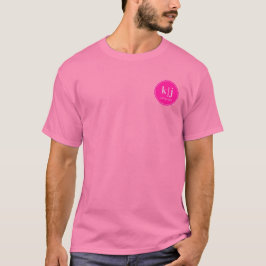 Monogram Logo Makeup Artist Business Pink T Shirt