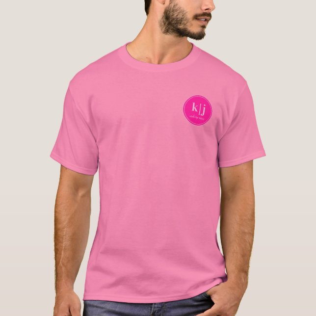 Monogram Logo Makeup Artist Business Pink T Shirt (Framsida)
