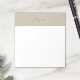 Monogram logotyp beige modern minimalist anteckningsblock