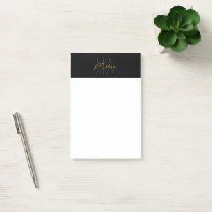 Monogram Logotyp Black och Guld Modern minimalist Post-it Block