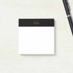 Monogram Logotyp Black och Guld Modern minimalist Post-it Block