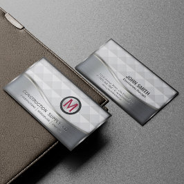 Monogram LOGOTYP Black och Silver Metall Visitkort