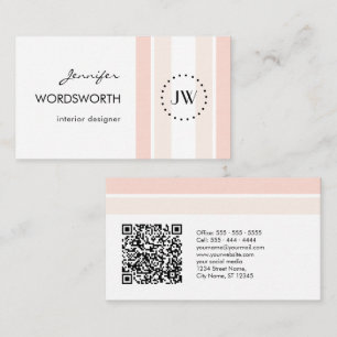 Monogram Logotyp Coral Pastel Professionell QR-kod Visitkort