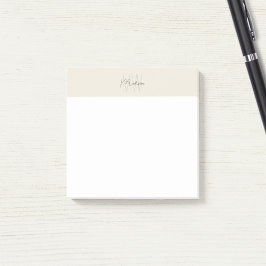 Monogram Logotyp Cream Modern Minimalist Post-it Block