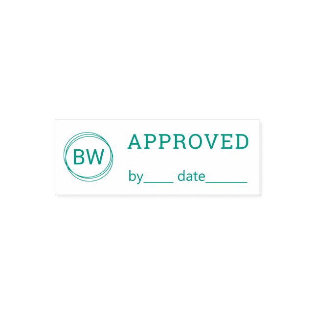 Monogram Logotyp GODKÄND Personlig Bokföring Självfärgande Stämpel (Design)