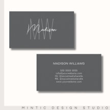 Monogram Logotyp Grå Modern Minimalistisk