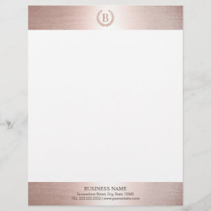 Monogram Logotyp Modern Ro Guld Gräns Brevhuvud