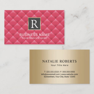 Monogram Logotyp Modern Rosa & Guld Salon Spa Visitkort