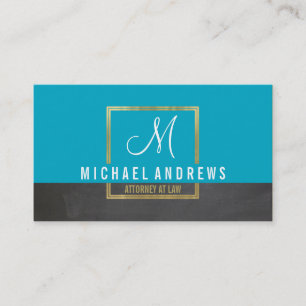 MONOGRAM LOGOTYP modern smart guld box-akvariekol Visitkort