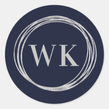 Monogram Logotyp Navy Silver Business