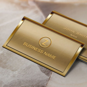 Monogram Logotyp Ram Modern Bronze Guld Visitkort