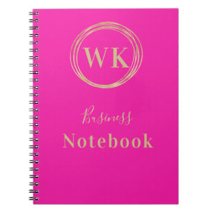Monogram Logotyp Rosa Guld Business Notes Anteckningsbok