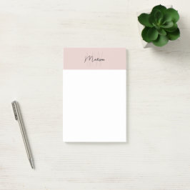 Monogram Logotyp  Rosa Modern Minimalist Post-it Block