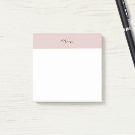 Monogram Logotyp  Rosa Modern Minimalist Post-it Block