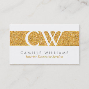 MONOGRAM LOGOTYP smart glamoral guld foil glitter Visitkort