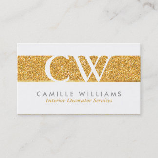 MONOGRAM LOGOTYP smart glamoral guld foil glitter Visitkort