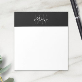 Monogram logotyp svart och vit modern minimalistis anteckningsblock