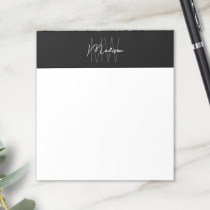 Monogram logotyp svart och vit modern minimalistis anteckningsblock