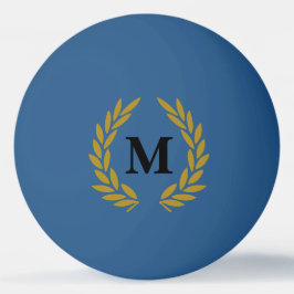 Monogram Lorberkranz Blau Gold Pingisboll