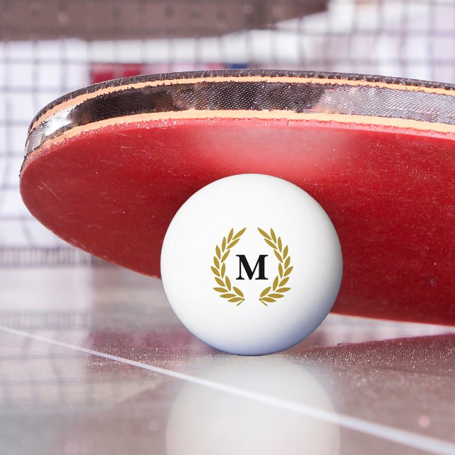 Monogram Lorberkranz Gold Pingisboll (Monogram Lorberkranz Gold Tischtennisball)