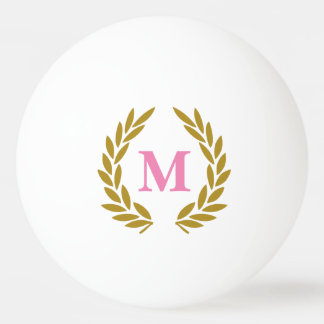 Monogram Lorberkranz Rosa Pingisboll
