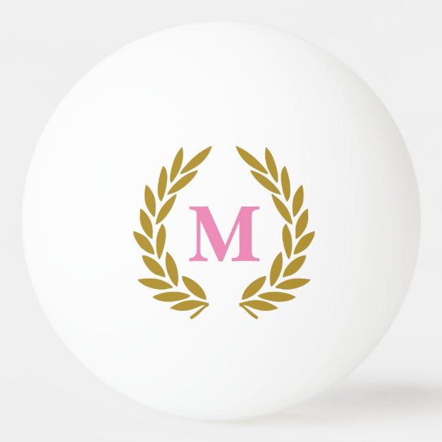Monogram Lorberkranz Rosa Pingisboll (Framsidan)