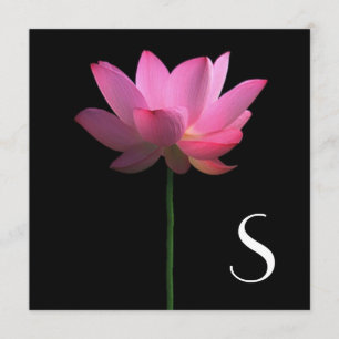 Monogram; Lotusblommablommabröllop Inbjudningar