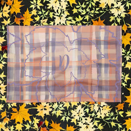 Monogram löv tartan plaid beige orange lila kökshandduk