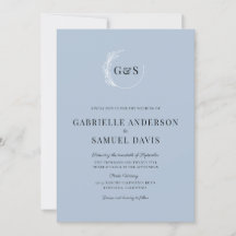 Monogram Löv Wandemin Minimal Dusty Blue Bröllop