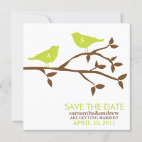 Monogram Love birds Bröllop spara datum-kort