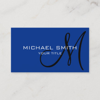 Monogram Luft Kraftfull blå färg Visitkort