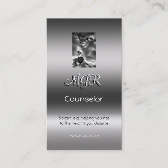 Monogram, Luftballong Stack, metalleffekt Visitkort (Framsida)