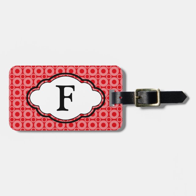 Monogram Luggage Tag - O's - Red Bagagebricka (Horisontell Framsida)