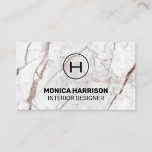 Monogram Luxury Marble Visitkort