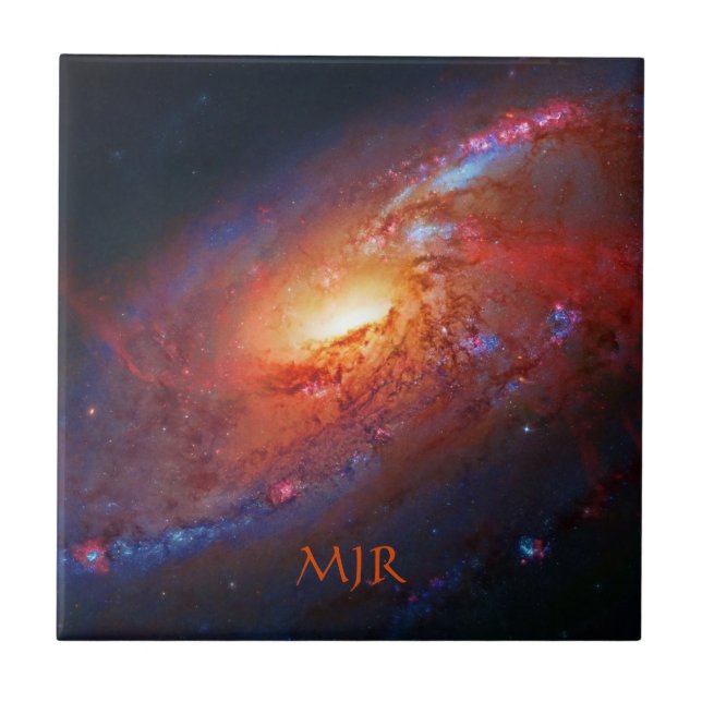 Monogram, M106 Spiral Galaxy, Käpparna Venatici Kakelplatta (Framsidan)