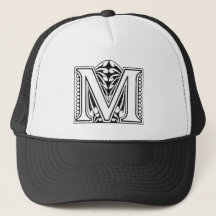 Monogram M, Brev M, Alphabet M, Black and White