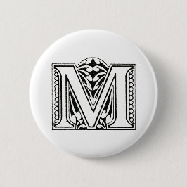 Monogram M, Brev M, Alphabet M, Black and White Knapp