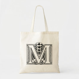 Monogram M, Brev M, Alphabet M, Black and White Tygkasse